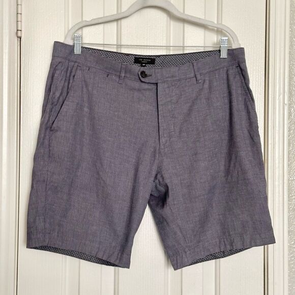 Ted baker men’s shorts size 38R - grey and white textured knit - Picture 1 of 10